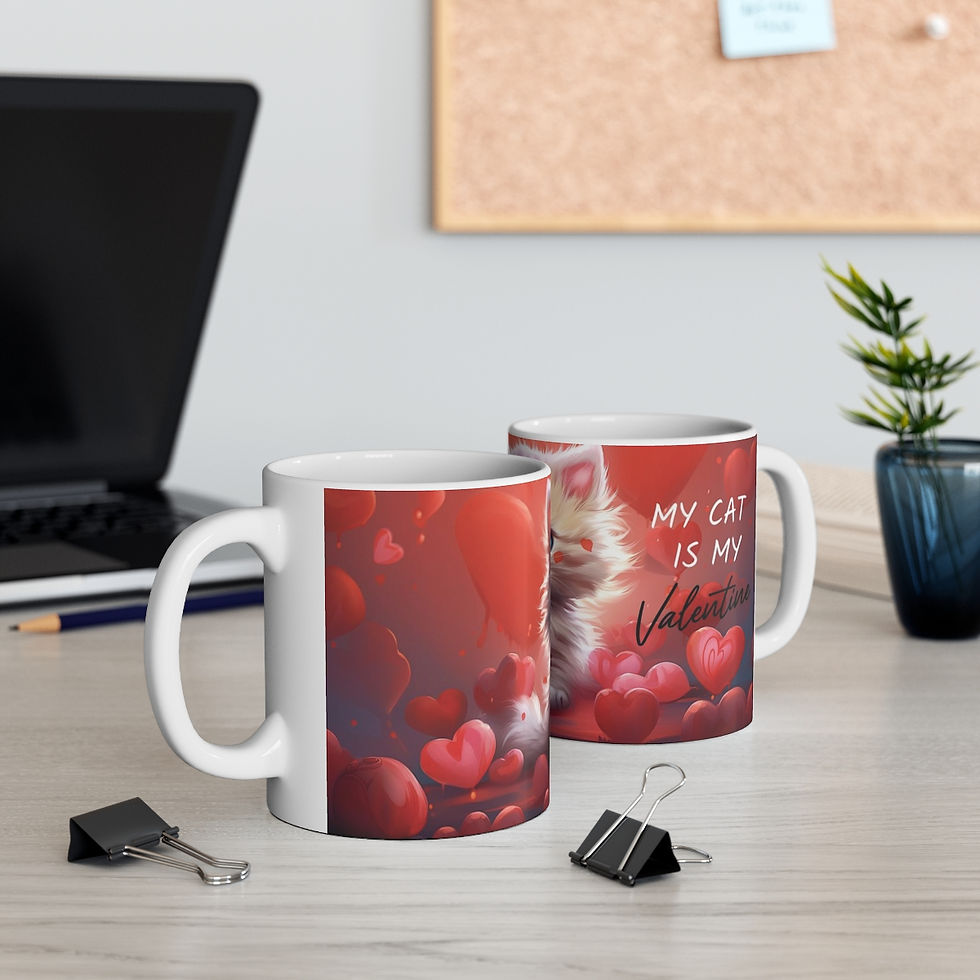 Thumbnail: 11oz White Mug - My Cat Is My Valentine
