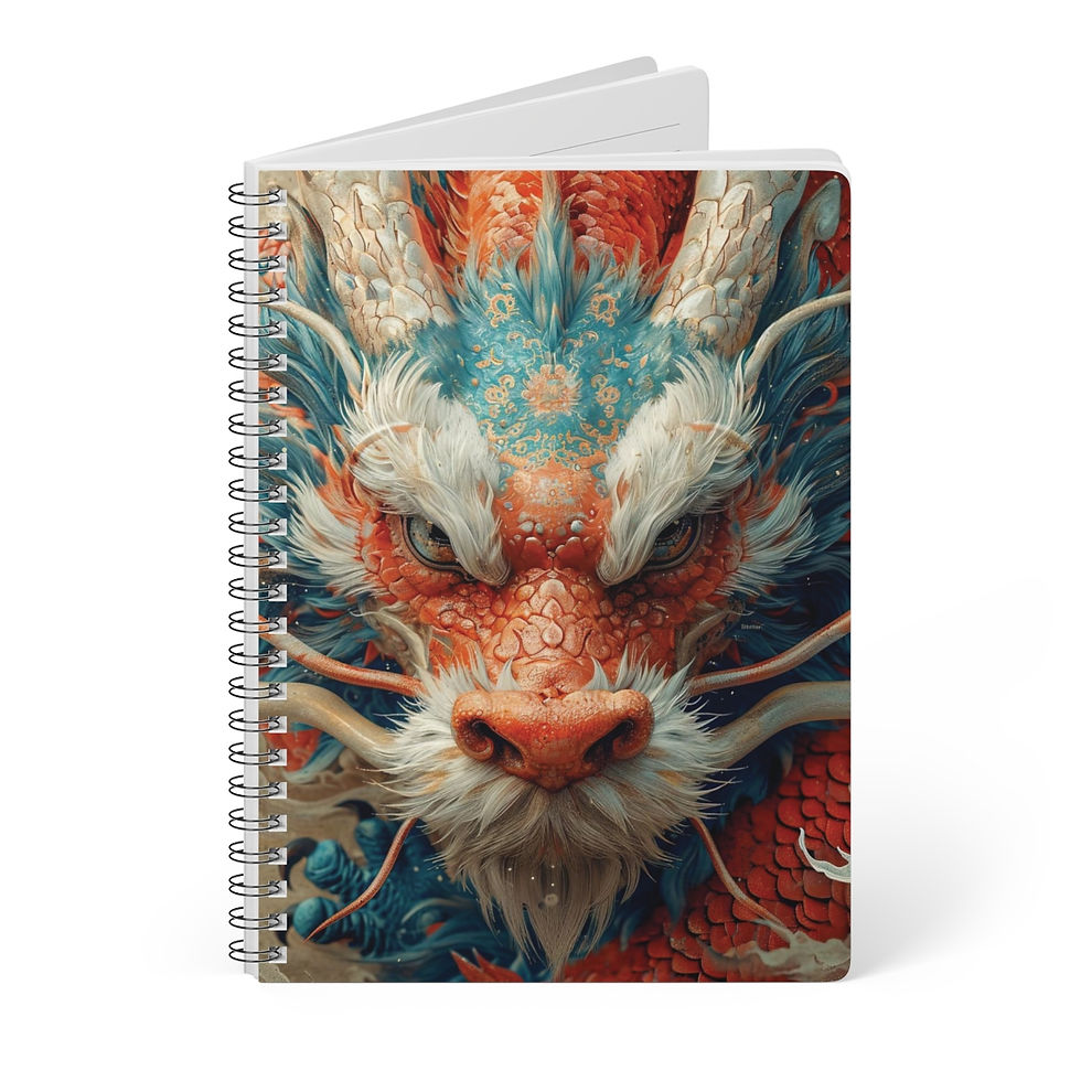 Thumbnail: Wirobound Softcover Notebook, A5 - Year of the Dragon