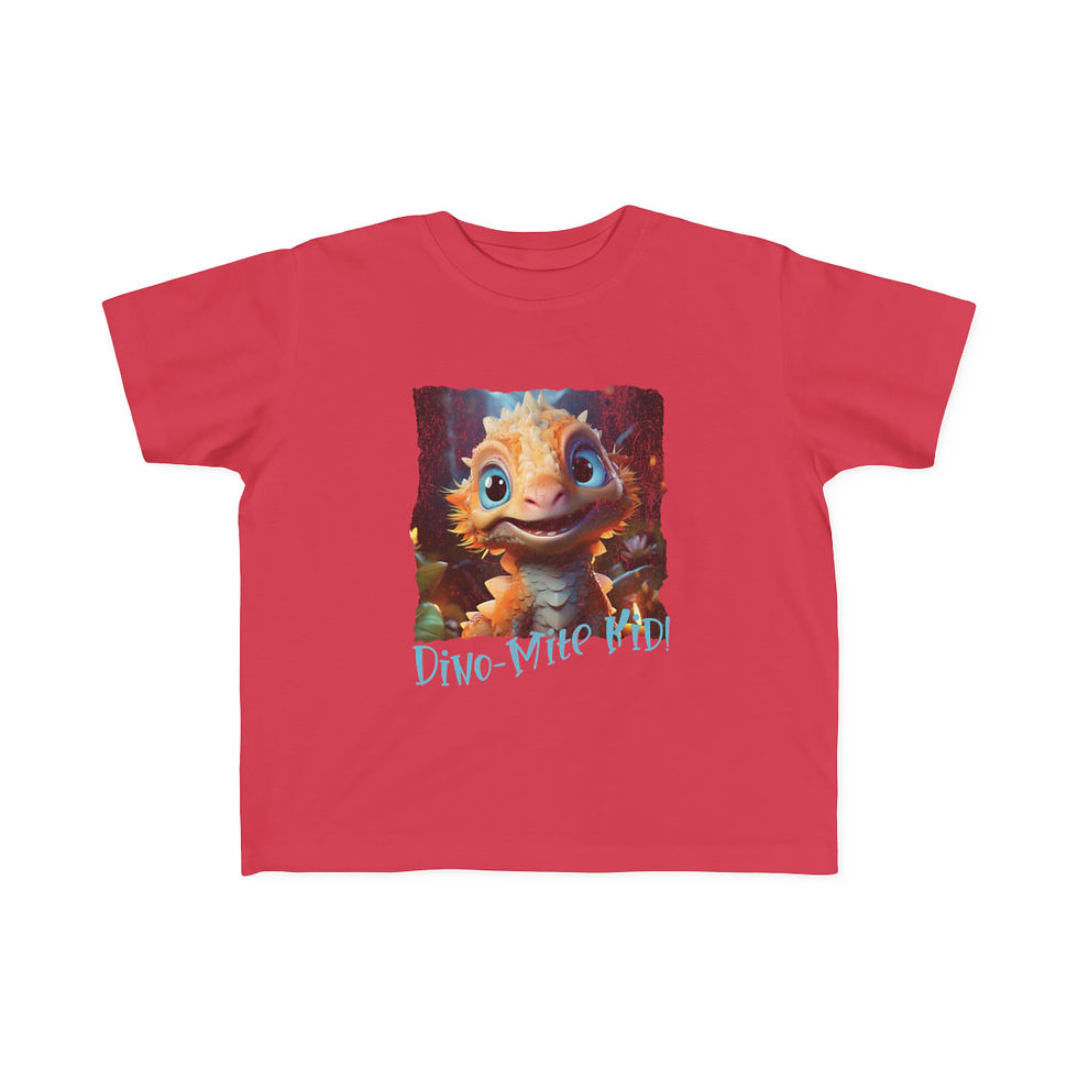 Thumbnail: Toddler's Fine Jersey Tee - Dino-mite Kid!