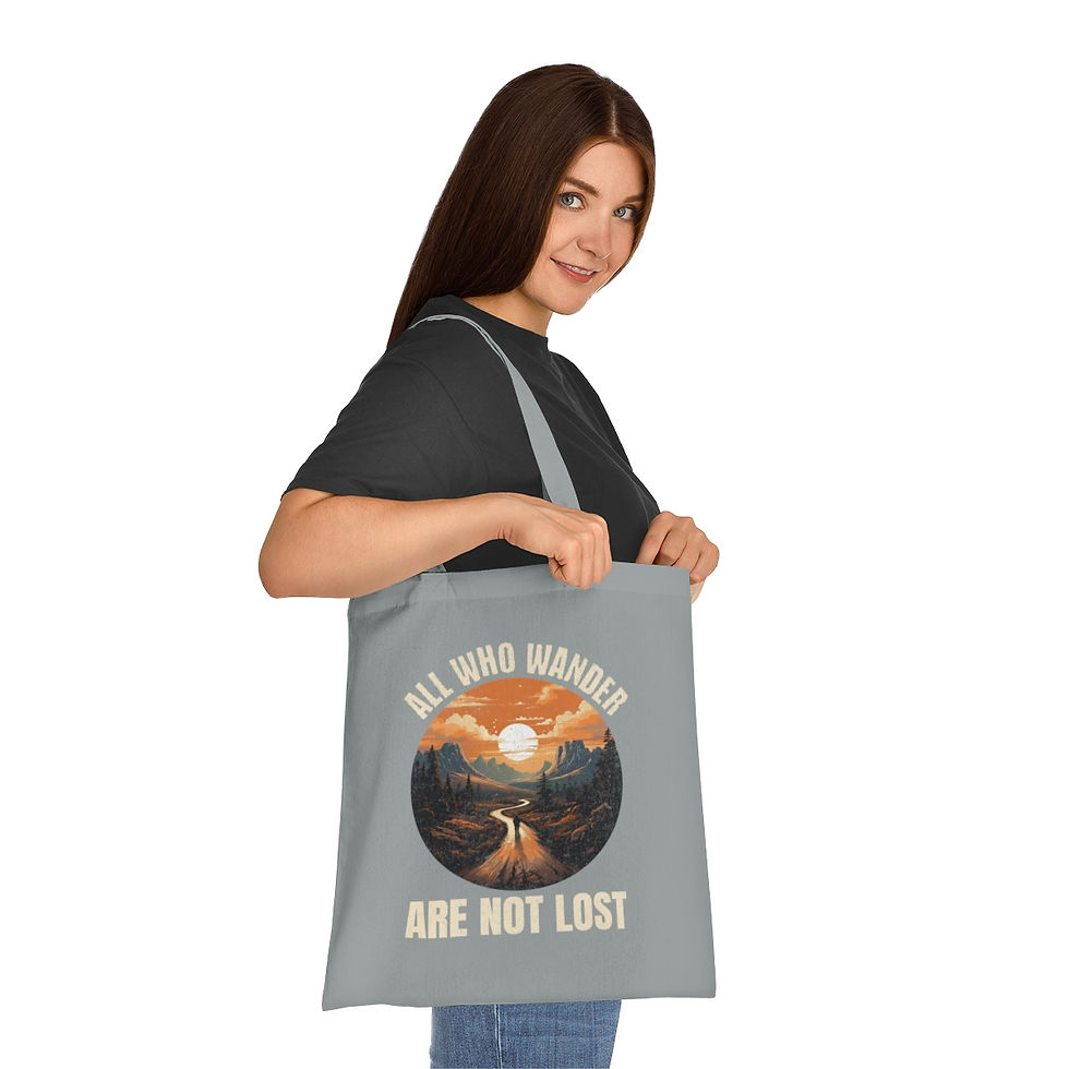 Thumbnail: Cotton Tote - All Who Wander Are Not Lost