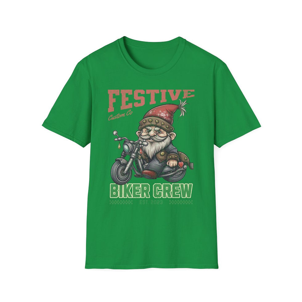 Thumbnail: Unisex Softstyle T-Shirt - Festive. Biker Crew