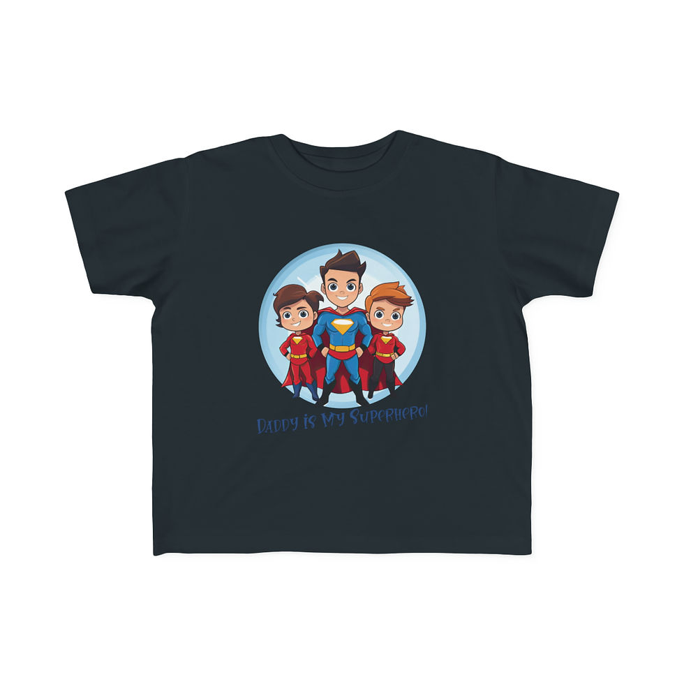 Thumbnail: Toddler's Fine Jersey Tee - Daddy Is My Superhero!