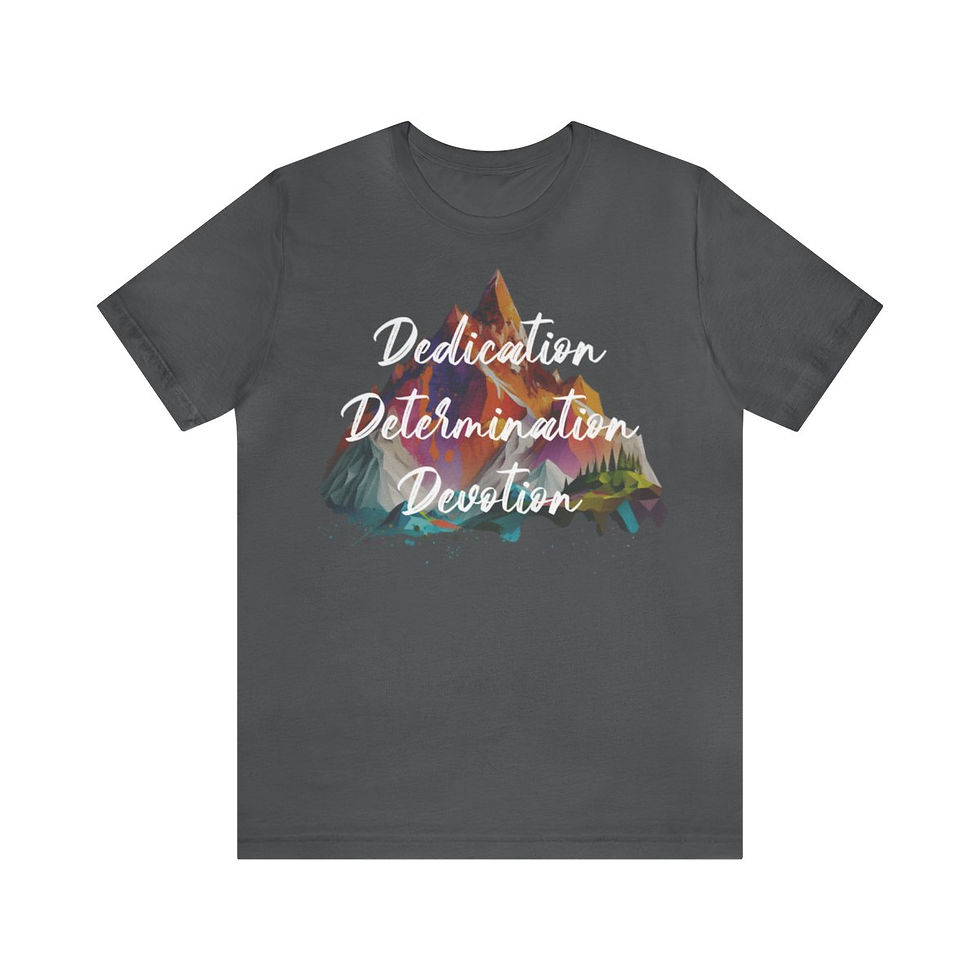 Thumbnail: Unisex Jersey Short Sleeve Tee - Dedication, Determination, Devotion