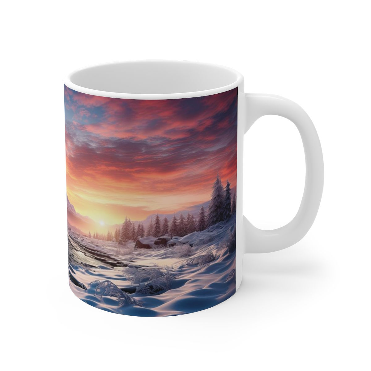 11oz White Mug - Winter In The Mountains
