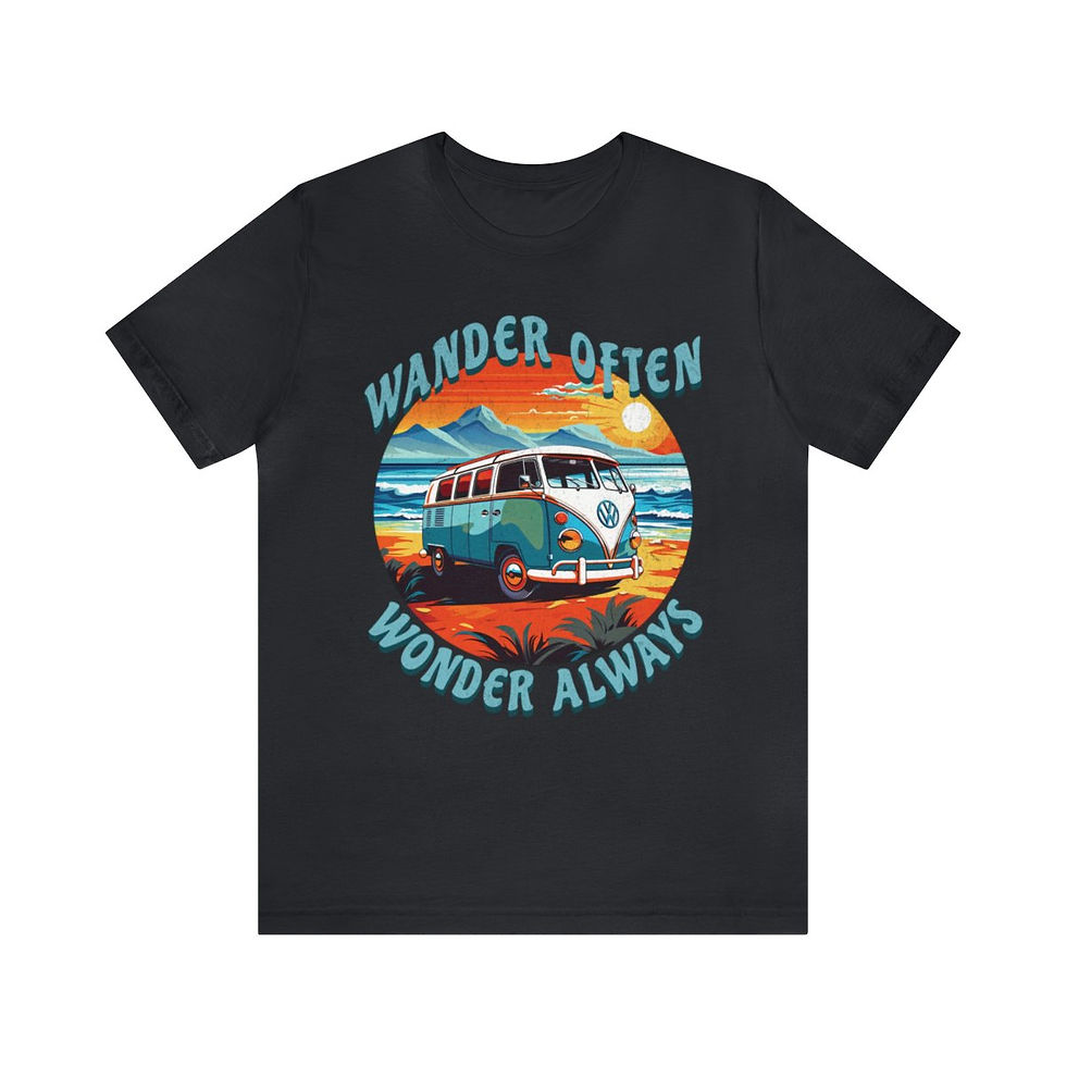 Thumbnail: Unisex Jersey Short Sleeve Tee - Wander Often, Wonder Always