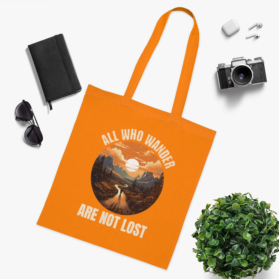 Thumbnail: Cotton Tote - All Who Wander Are Not Lost