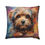 Thumbnail: 22" x 22" Square Pillow with a Vibrant Colourful AI Print of a Puppy