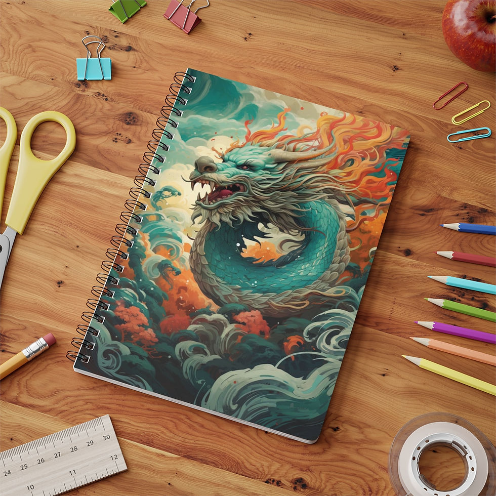 Thumbnail: Wirobound Softcover Notebook, A5 - Year of the Dragon