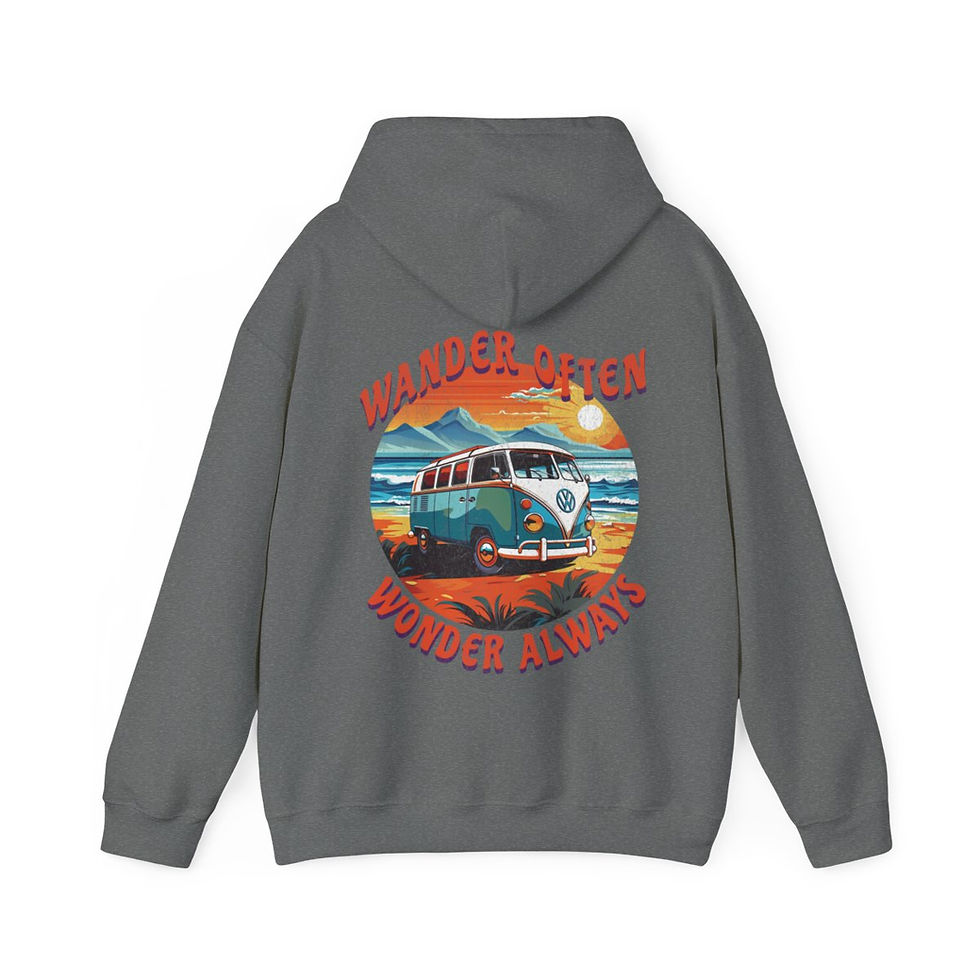 Thumbnail: Unisex Heavy Blend™ Hooded Sweatshirt - Wander Often, Wonder Always