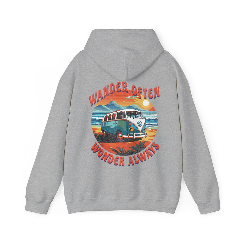 Thumbnail: Unisex Heavy Blend™ Hooded Sweatshirt - Wander Often, Wonder Always
