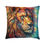 Thumbnail: 22" x 22" Square Pillow with a Vibrant Colourful AI Print of a Lion