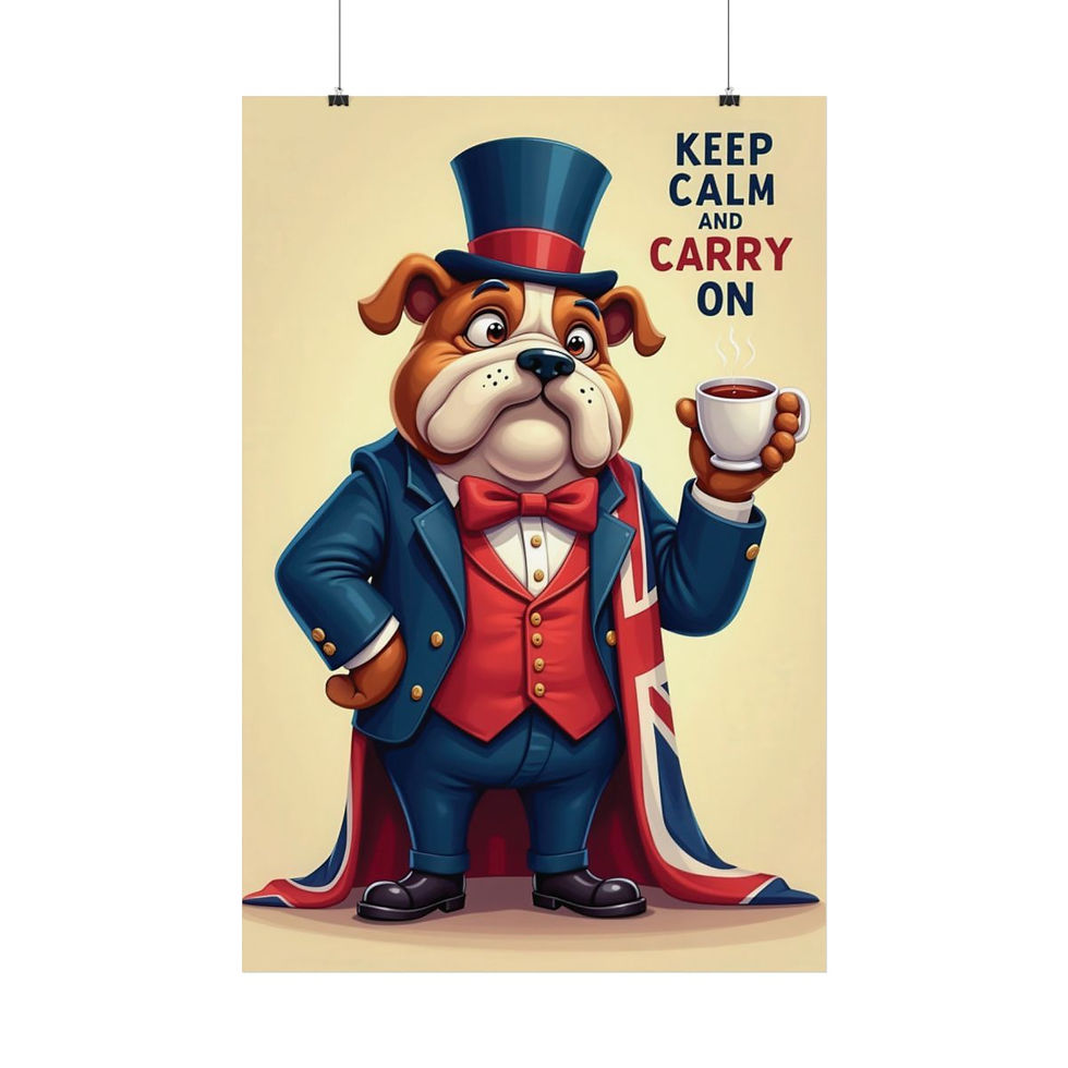 Thumbnail: Rolled Poster of a British Bulldog Saying "Keep Calm and Carry On!"
