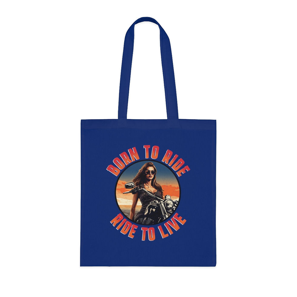 Thumbnail: Cotton Tote - Born To Ride, Ride To Live
