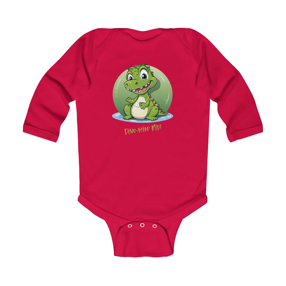 Thumbnail: Infant Long Sleeve Bodysuit - Dino-mite Kid!