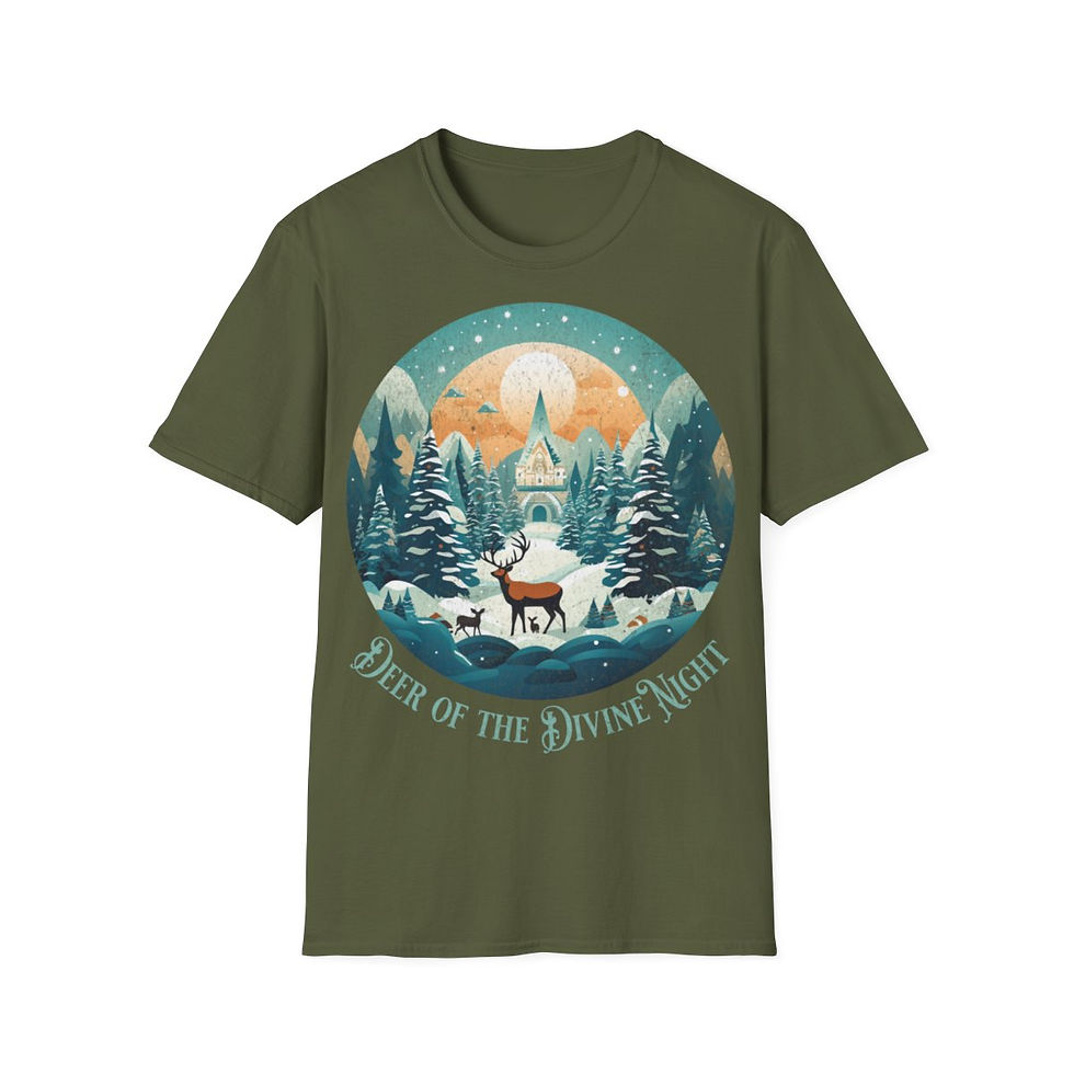 Thumbnail: Unisex Softstyle T-Shirt - Deer Of The Divine Night