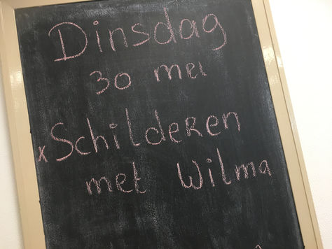 Schilderen met zus Jetske / dagbesteding