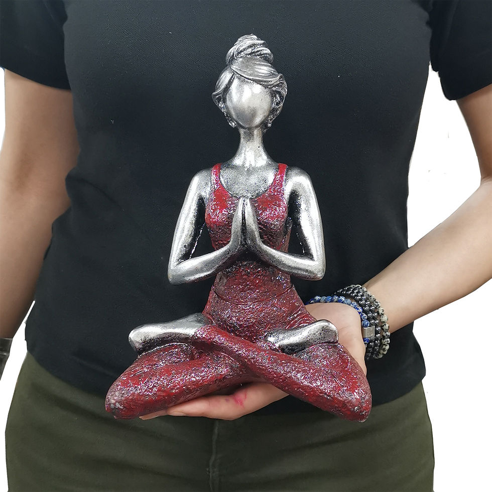 Thumbnail: Lotus Lady Figure - SILVER & BORDEAUX 24cm