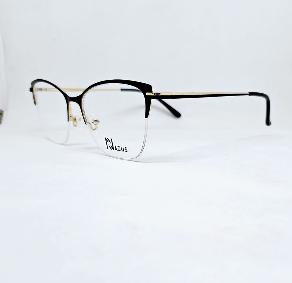 Thumbnail: NAZUS THANDI C1 BLACK & GOLD  [52-17-145] SEMI RIMLESS EYEGLASSES 