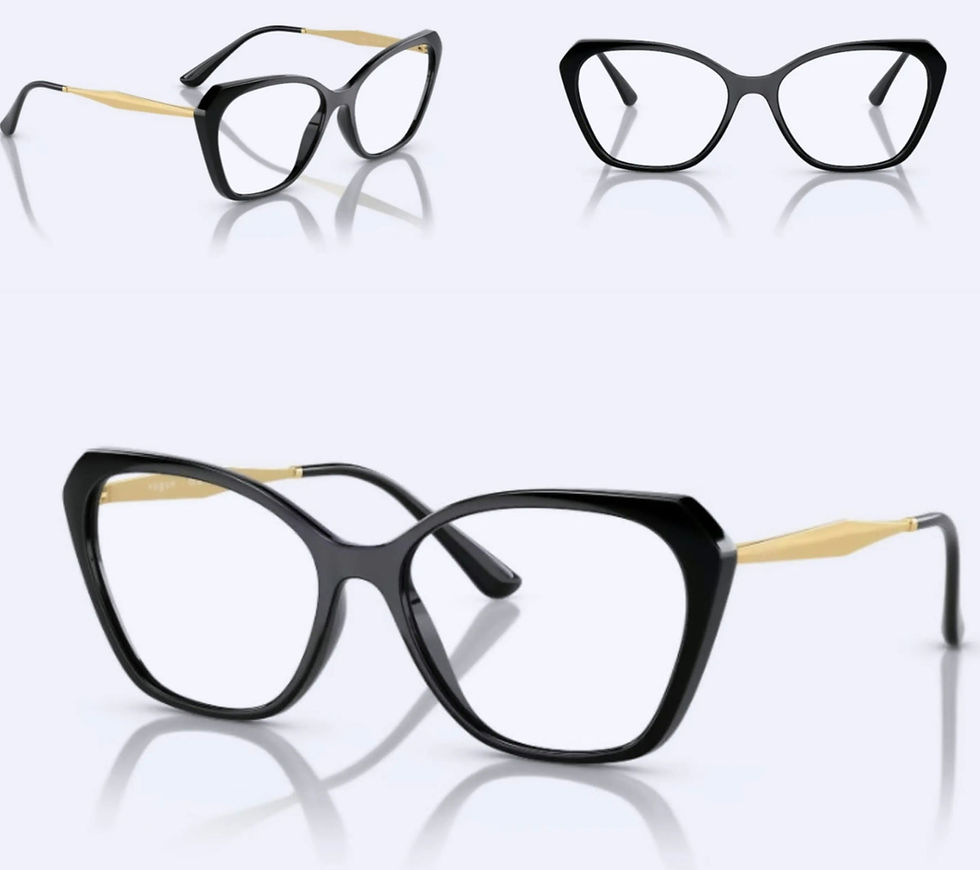 Thumbnail: VOGUE OVO 5522 W44 BLACK WITH GOLD [ 54-17-140] EYEGLASSES 