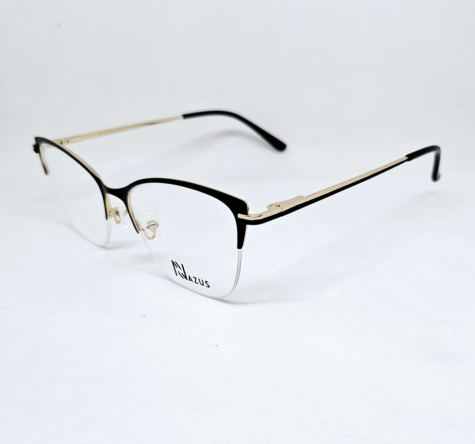 Thumbnail: NAZUS THANDI C1 BLACK & GOLD  [52-17-145] SEMI RIMLESS EYEGLASSES 