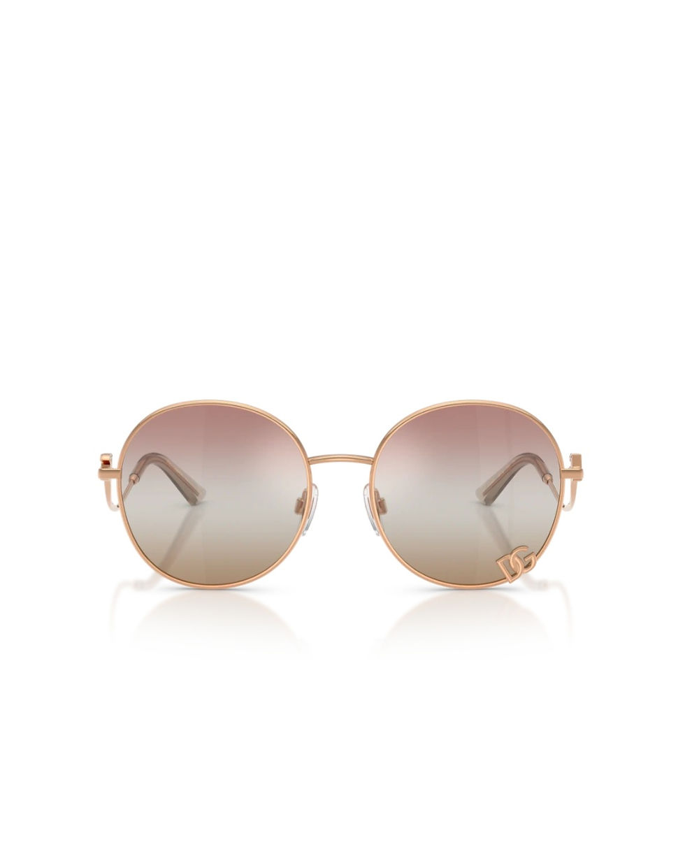 Thumbnail: DOLCE AND GABBANA DG 2324 1298/EL  ROUND GOLD METAL SUNGLASS 