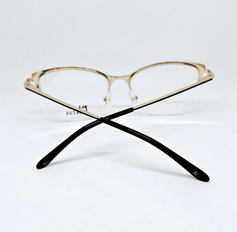 Thumbnail: NAZUS THANDI C1 BLACK & GOLD  [52-17-145] SEMI RIMLESS EYEGLASSES 