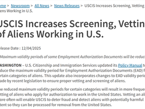 USClS Increases Screening, Vettingof Aliens Working in U.S.