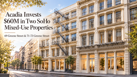 Greene Street in SoHo Manhattan, where Acadia Realty Trust continues expanding its real estate holdings