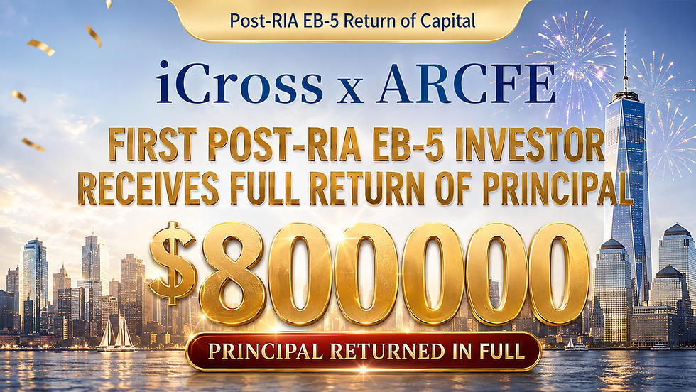 iCross × ARCFE Group 12 completes its first $1.6 million post-RIA EB-5 principal repayment