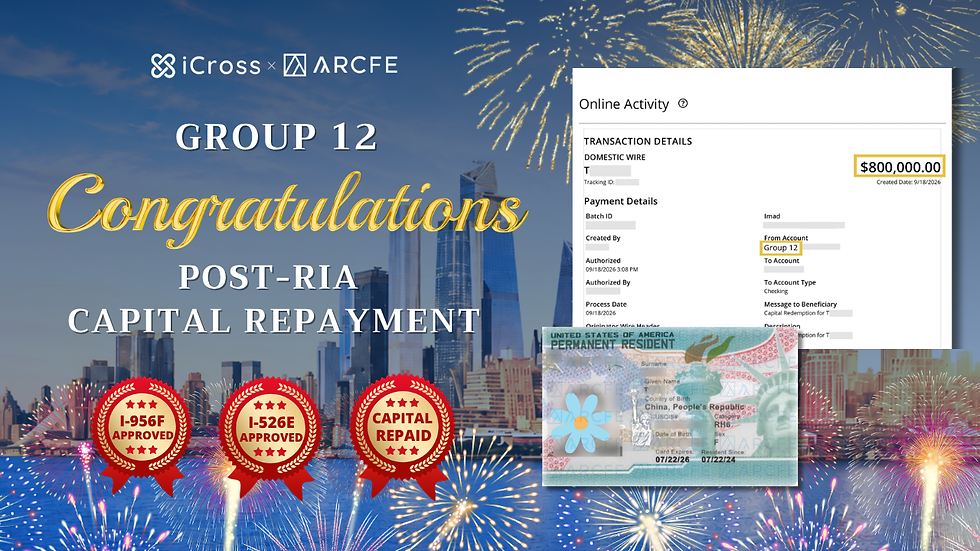 ARCFE Group 12 post-RIA EB-5 principal repayment update