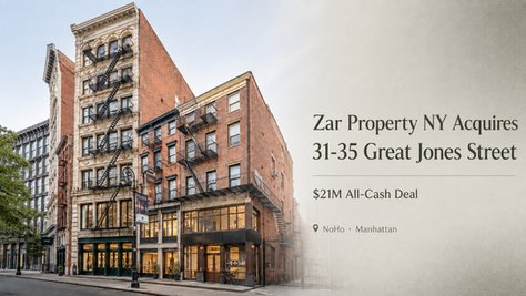 31-35 Great Jones Street mixed-use properties in NoHo acquired by Zar Property NY for $21 million