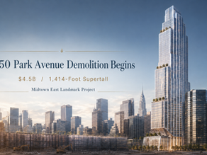 Demolition Underway for $4.5 Billion, 1,414-Foot Supertall at 350 Park Avenue in Midtown East