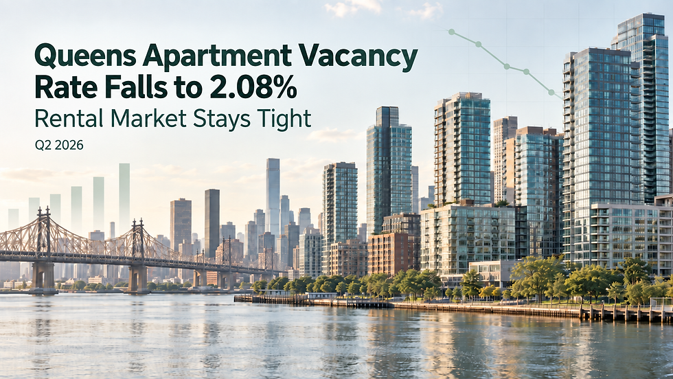 Long Island City apartment skyline in Queens, where the multifamily vacancy rate fell to 2.08% in Q2 2026