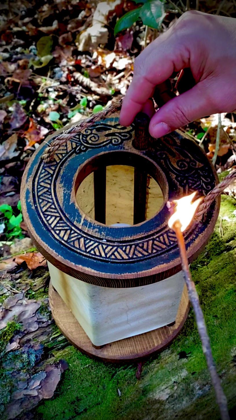 Thumbnail: Viking Inspired Goat Rawhide Lantern