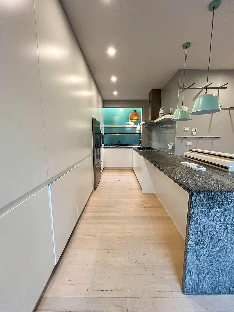 Before sanding Tassie Oak floors in Elwood apartment