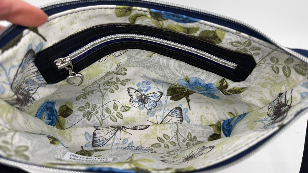 Thumbnail: Navy and White Cork Crossbody Bag
