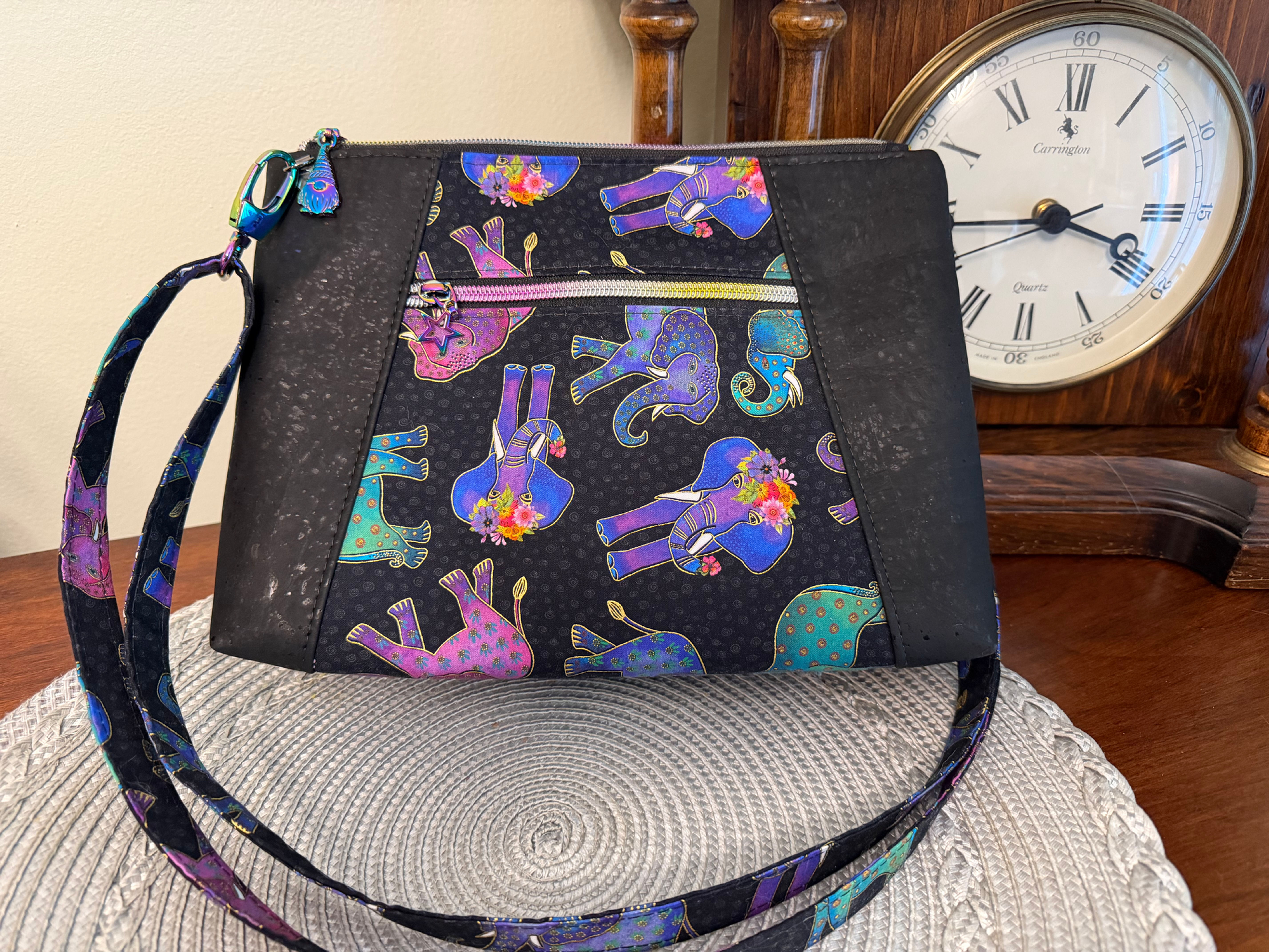 Front view of bag with zipper pocket