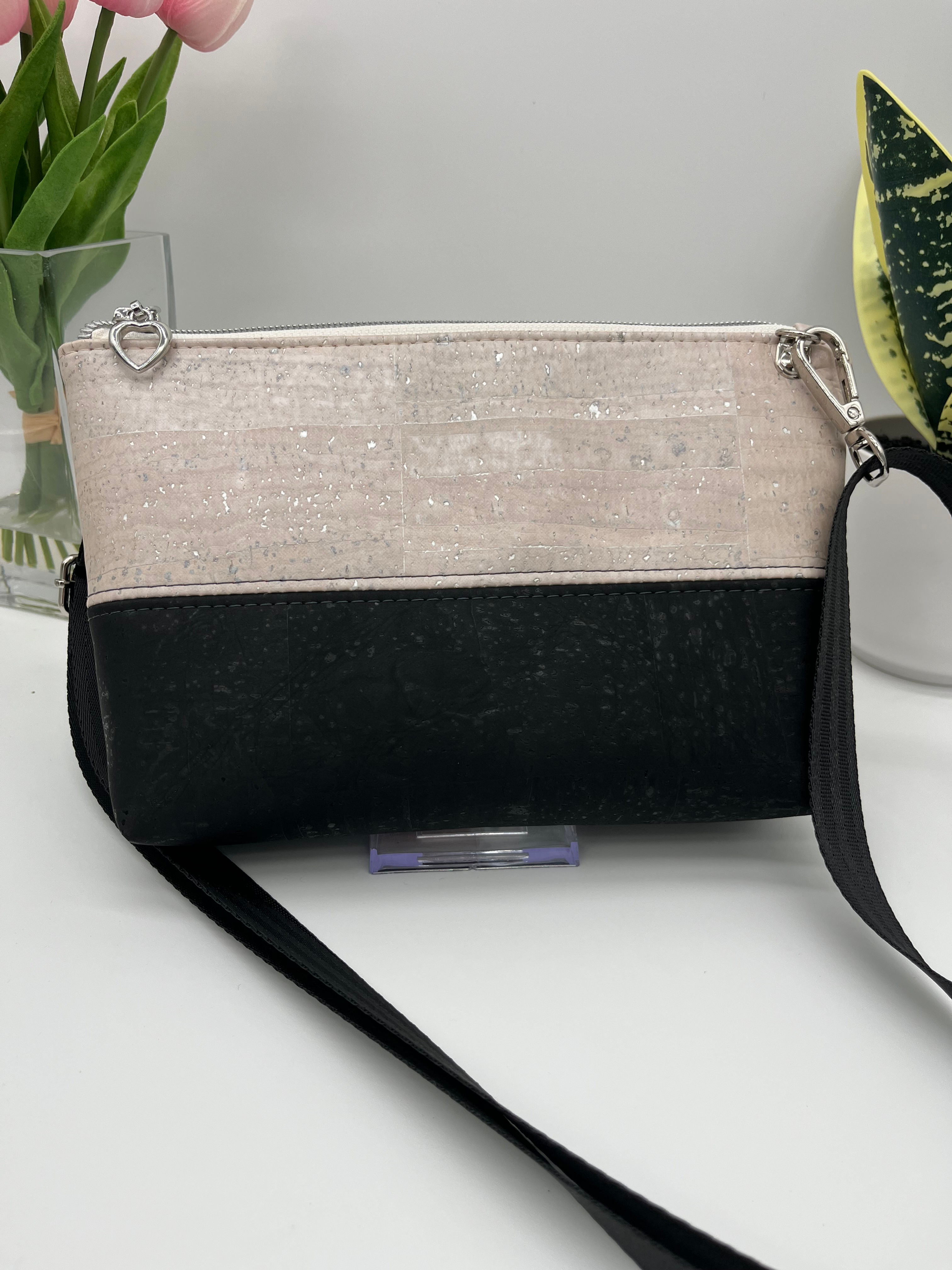 Front of bag showing heart zipper pull