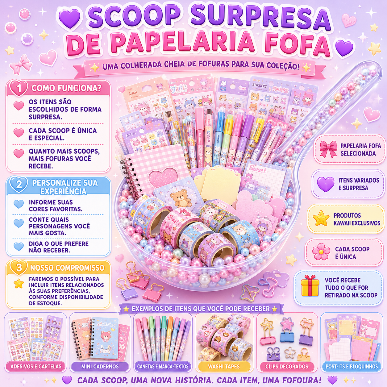 💜 SCOOP SURPRESA DE PAPELARIA FOFA 💜