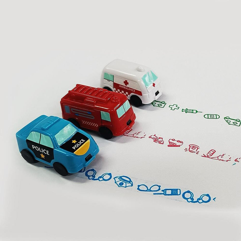 Kit com 3 carimbos carros - Fofy