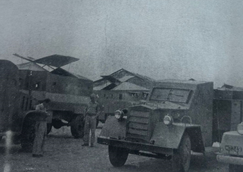 שיירה מגיעה לקיבוץ, 1948