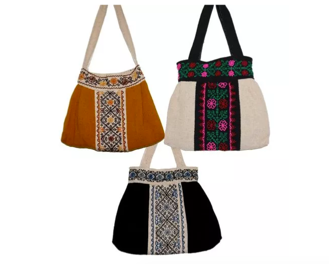 Miniatura: Bolsos Artesanales De Lana Con Algodón Bordado A Mano Bolsa