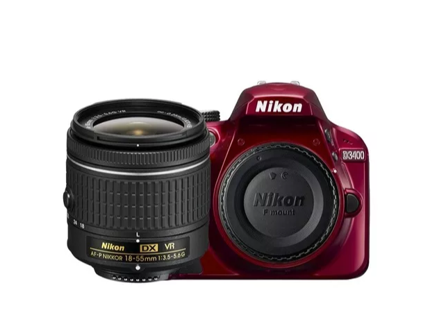 Miniatura: Nikon D3400 (rojo) C/lente Af-p 18-55mm Vr