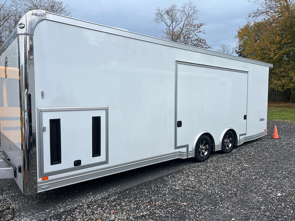 Thumbnail: side view of white 2023 22 FT Inteck Trailer