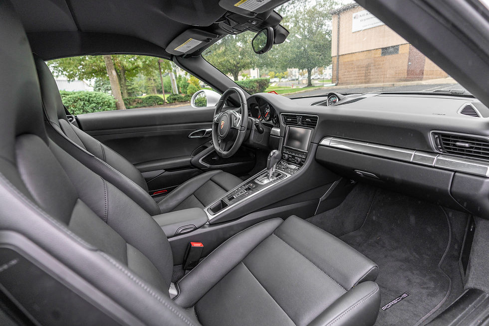 Thumbnail: passenger seat and driver's seat of silver 2014 Porsche 911 Cabrio