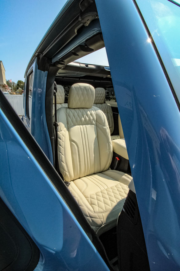 the back seat of a car
