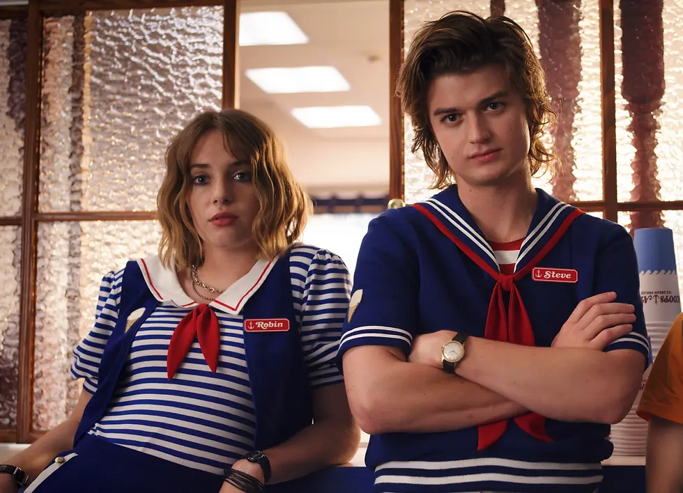 Steve and Robin from stranger things