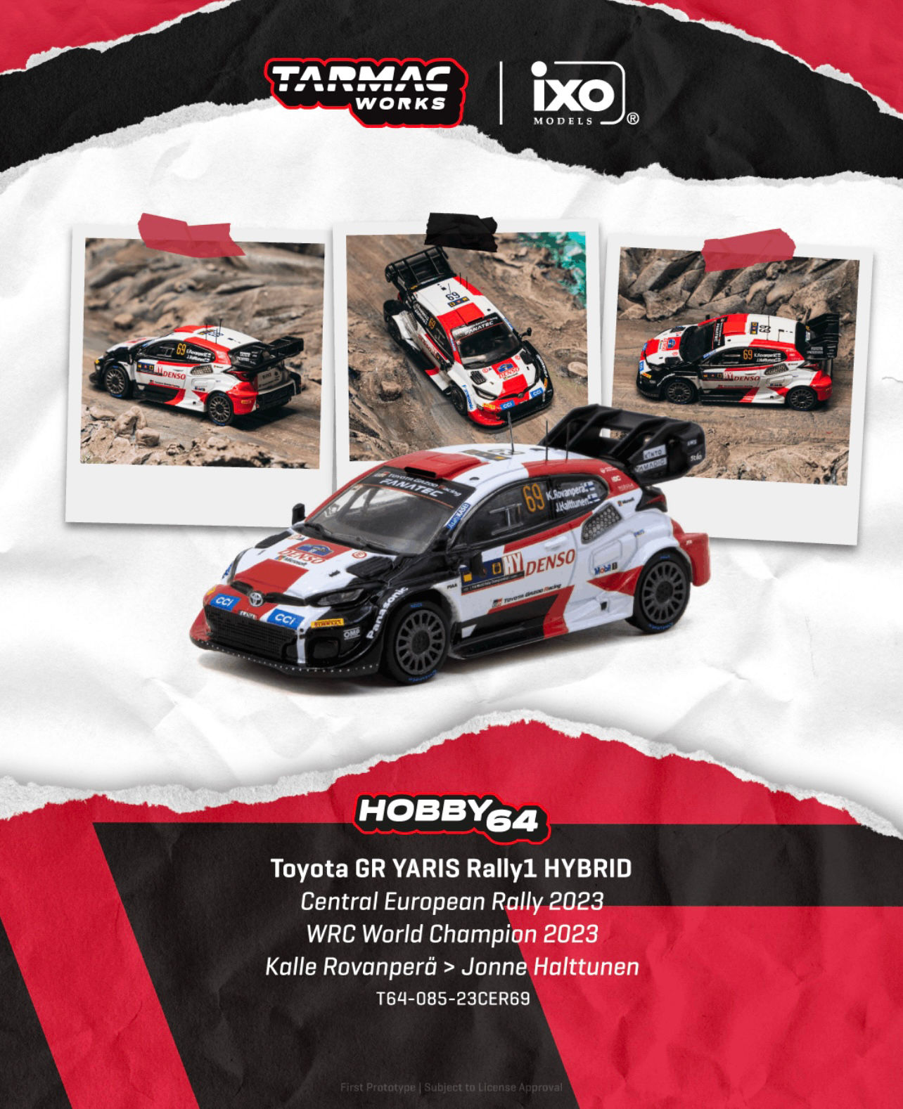 (Pre Order) 1:64 Toyota GR YARIS Rally1 HYBRID Central European Rally 2023 WRC