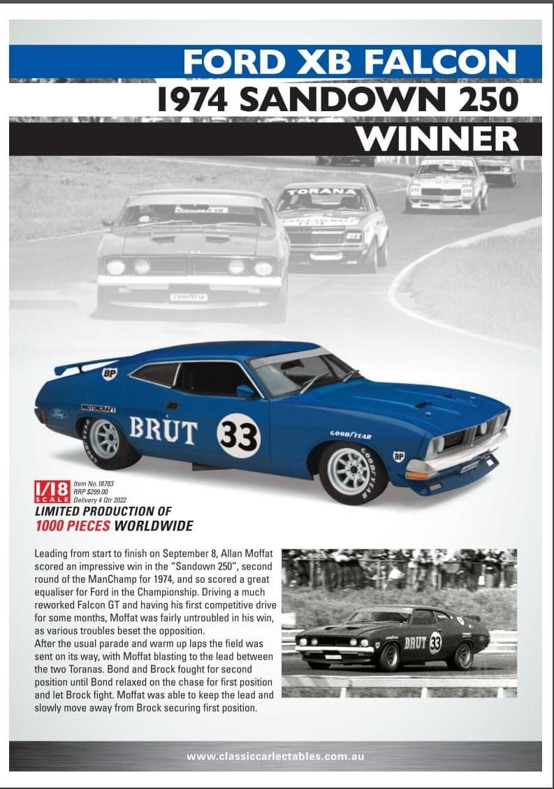 Thumbnail: FORD XB FALCON 1974 SANDOWN 250 WINNER