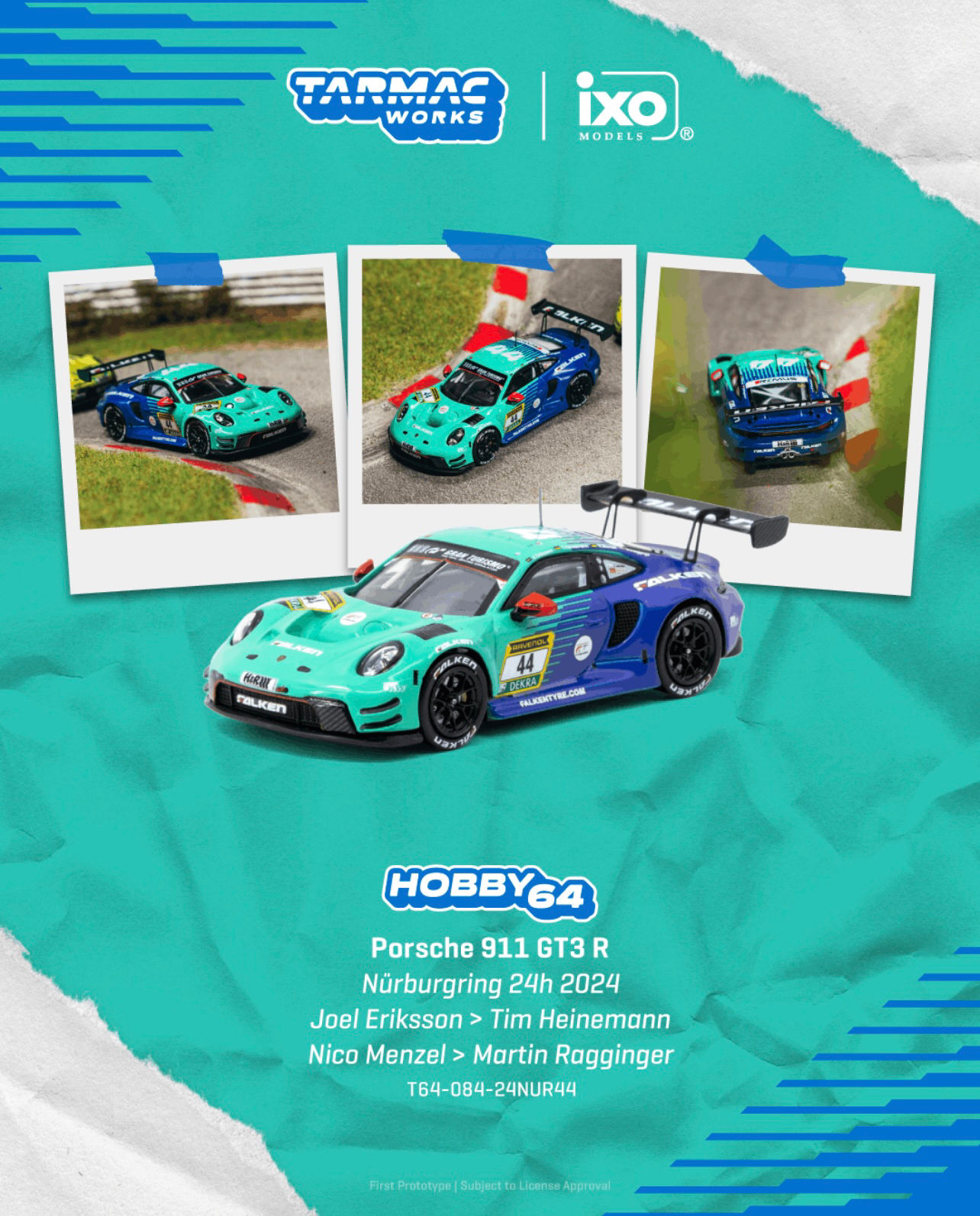 (Pre Order) 1:64 Porsche 911 GT3 R Nürburgring 24h 2024